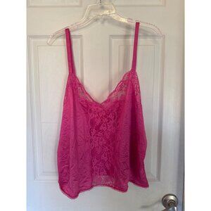 Vintage 90's Bestform Hot Pink Lace Camisole Tank Top Size 42